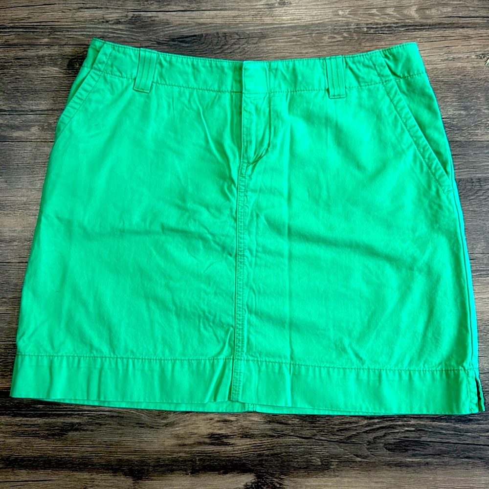 VINTAGE WHITE LABEL LILLY PULITZER KELLY GREEN 100% COTTON MINI SKIRT POCKETS 6